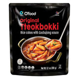 O'Food Original Tteokbokki, Gluten-Free Korean Rice Cakes, Authentic Spicy Korean Street Food Snack, Perfect with Cheese and Ramen Noodles, Ready to Eat, No MSG, No Corn Syrup, Pack of 1